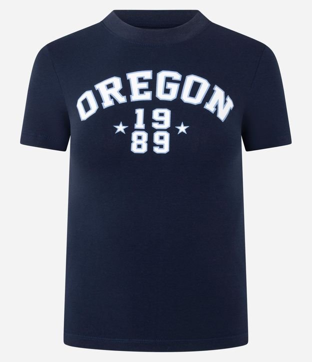 Remera Manga Corta en Algodón con Lettering Oregon 4