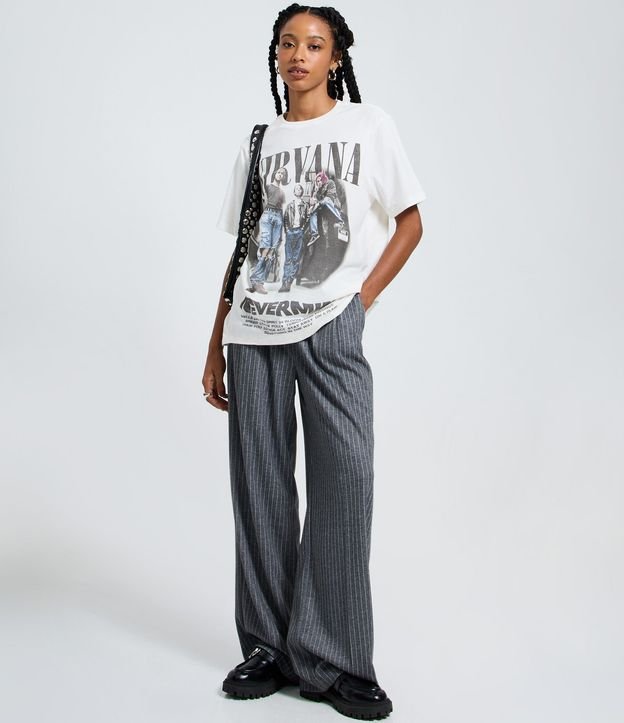 Remera en Algodón con Estampado y Lettering Nirvana 2
