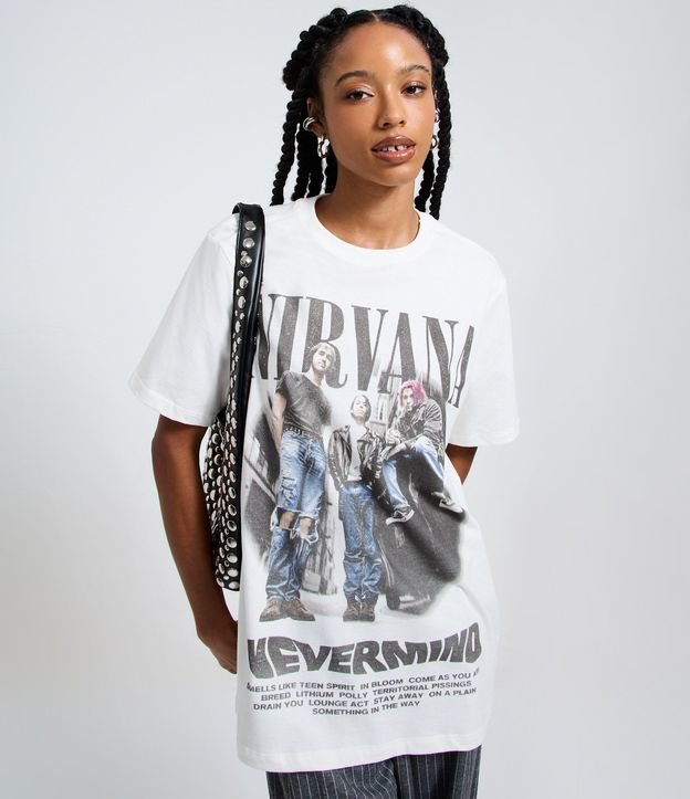 Remera en Algodón con Estampado y Lettering Nirvana 3