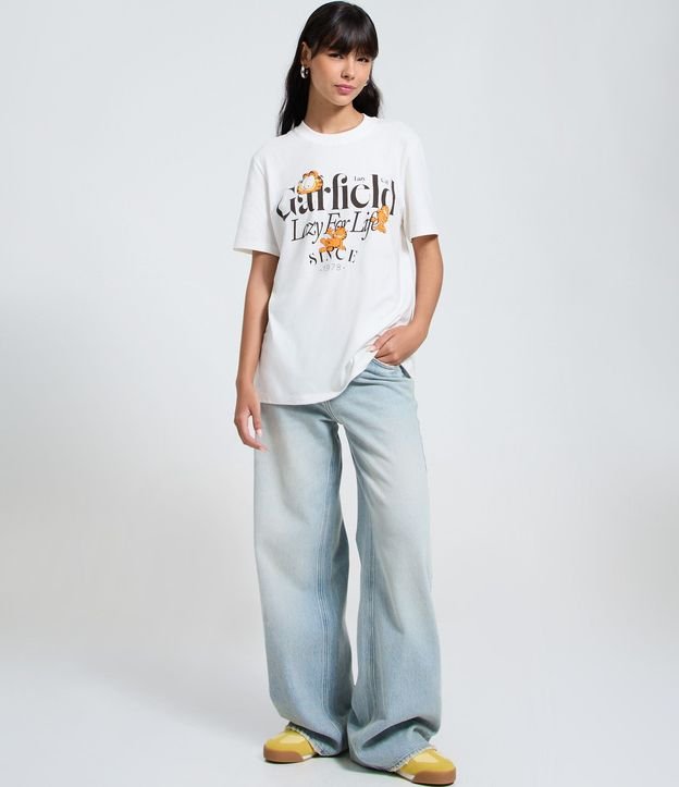 Remera en Algodón con Estampado y Lettering Garfield 2