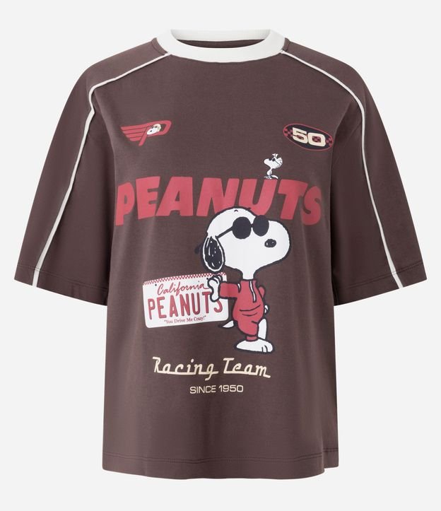 Remera en Algodón con Estampado Snoopy Racer
