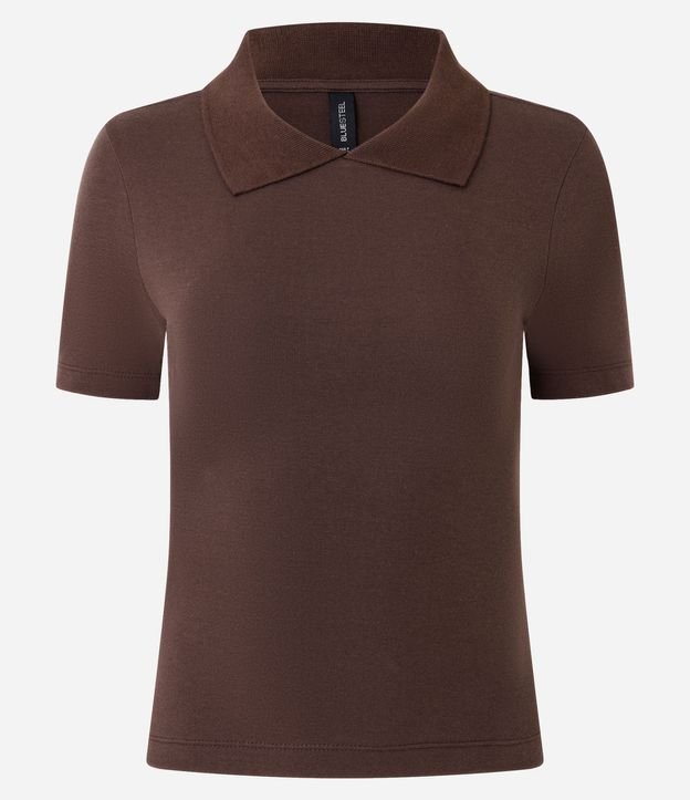 Blusa Básica Manga Corta con Cuello Polo 4