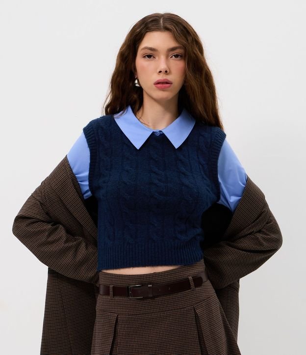 Camisa en Punto con Efecto Superposición