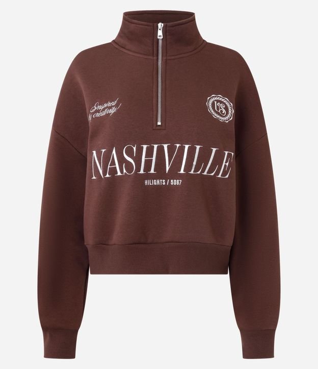 Buzo con Half Cremallera y Lettering Nashville 5