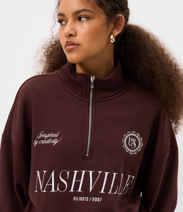 Buzo con Half Cremallera y Lettering Nashville 3