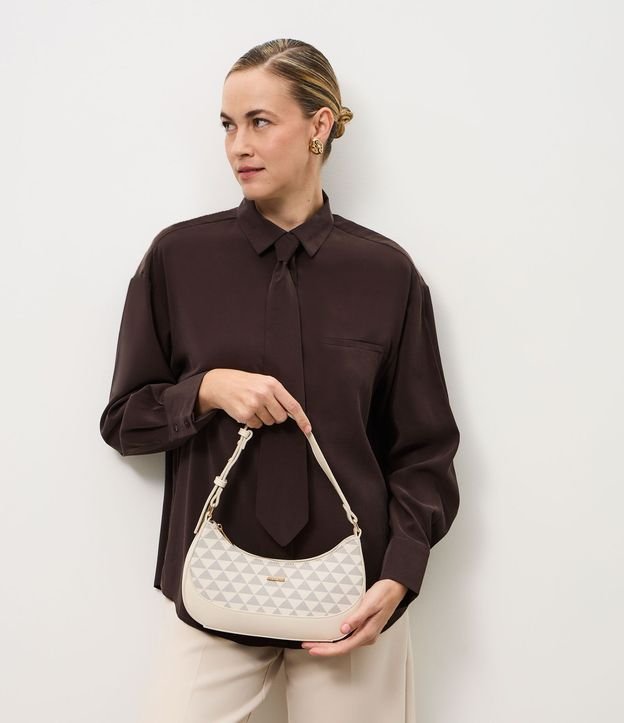 Cartera Baguette Pequeña con Estampa de Triangulos