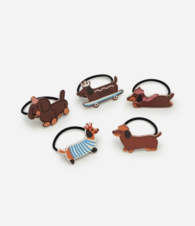 Kit 05 Gomitas Infantiles para el Pelo con Cachorros – Talle U