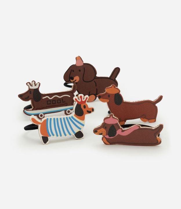 Kit 05 Gomitas Infantiles para el Pelo con Cachorros – Talle U 3