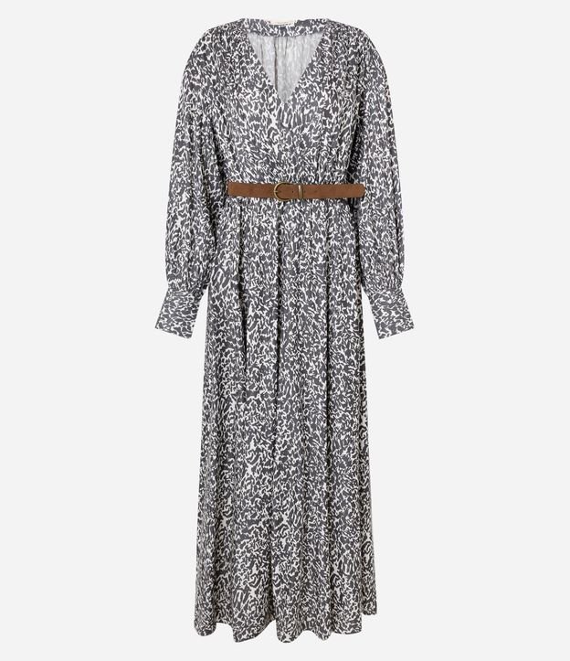 Vestido Midi Satinado con Cinturón en Gamuza