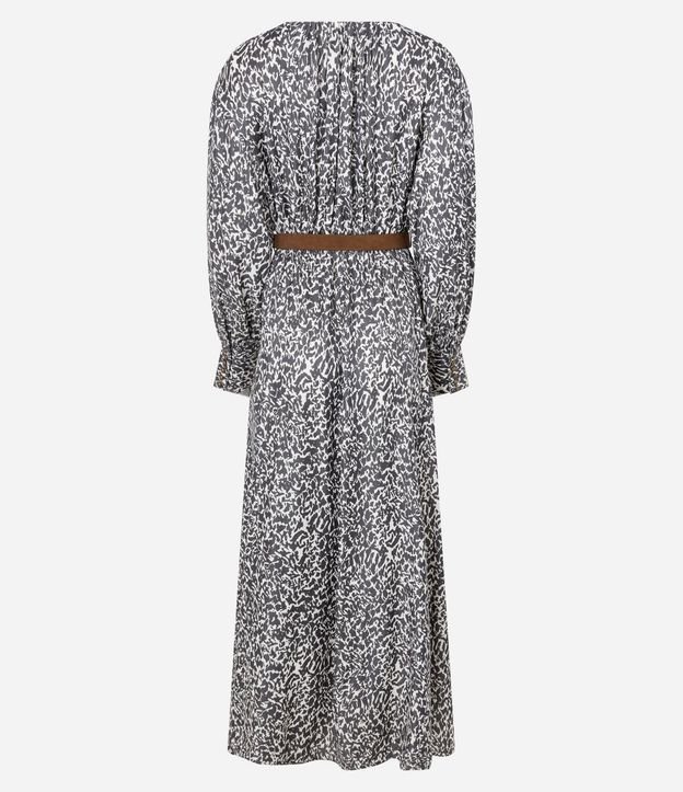 Vestido Midi Satinado con Cinturón en Gamuza 8
