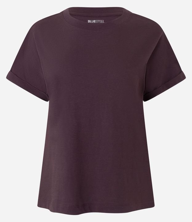 Blusa Básica con Manga Dobrada Corta en Algodón 4