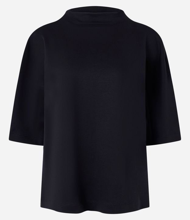 Remera Sueltecita con Cuello Entero y Manga Corta