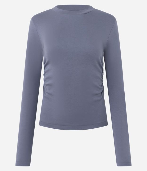 Blusa Manga Larga con Fruncido en la Cintura en Algodón