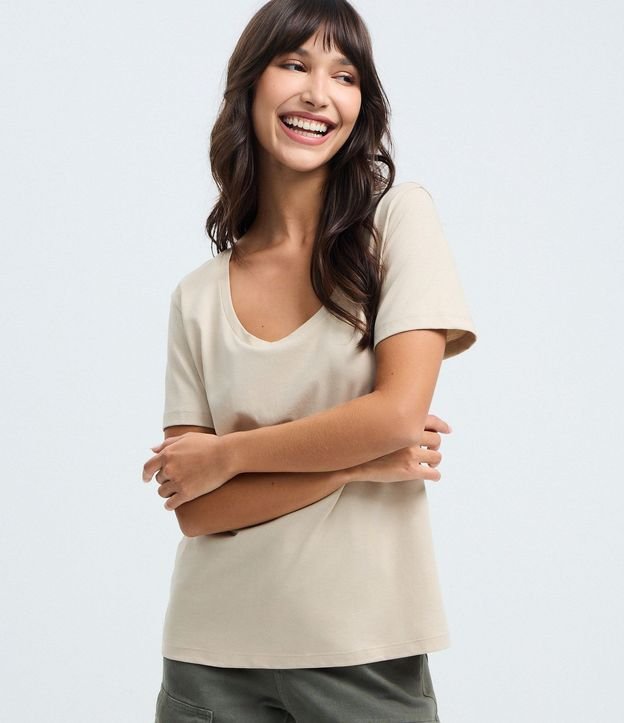 Blusa Básica Manga Corta en Algodón