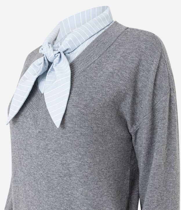 Suéter Regular en Punto con Efecto de Camisa Sobrepuesta 6