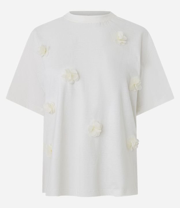 Blusa en Algodón con Aplicación de Flores en Relieve 5