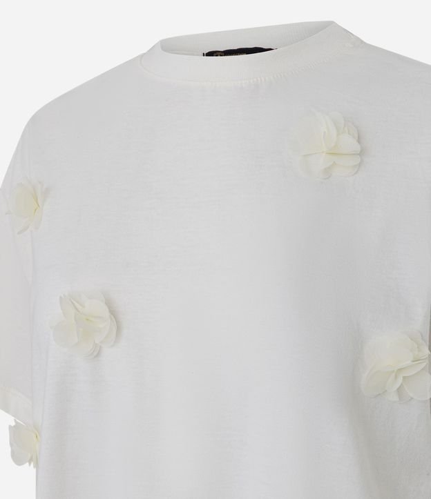Blusa en Algodón con Aplicación de Flores en Relieve 6