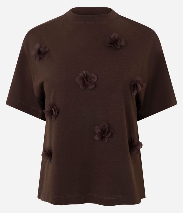 Blusa en Algodón con Aplicación de Flores en Relieve 5