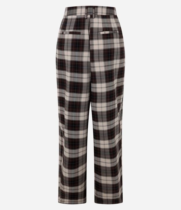 Pantalón Wide Leg Sastre con Estampa de Cuadros 7