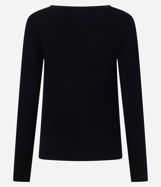 Blusa Básica Hombro a Hombro Traspasado en Punto 4