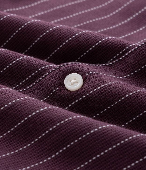 Camisa Masculina Comfort en Algodón con Textura y Rayas 7