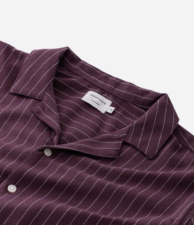 Camisa Masculina Comfort en Algodón con Textura y Rayas 8