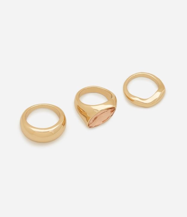Kit 3 Anillos con Strass Light Gold