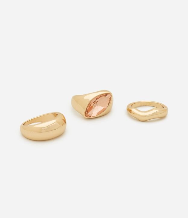 Kit 3 Anillos con Strass Light Gold 2