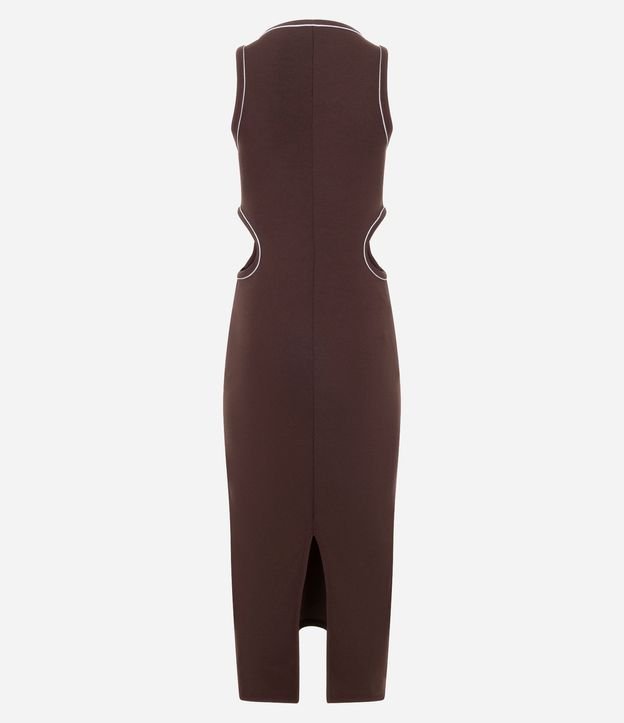 Vestido New Midi en Rib con Cut Out en la Cintura y Bies Contrastante 7