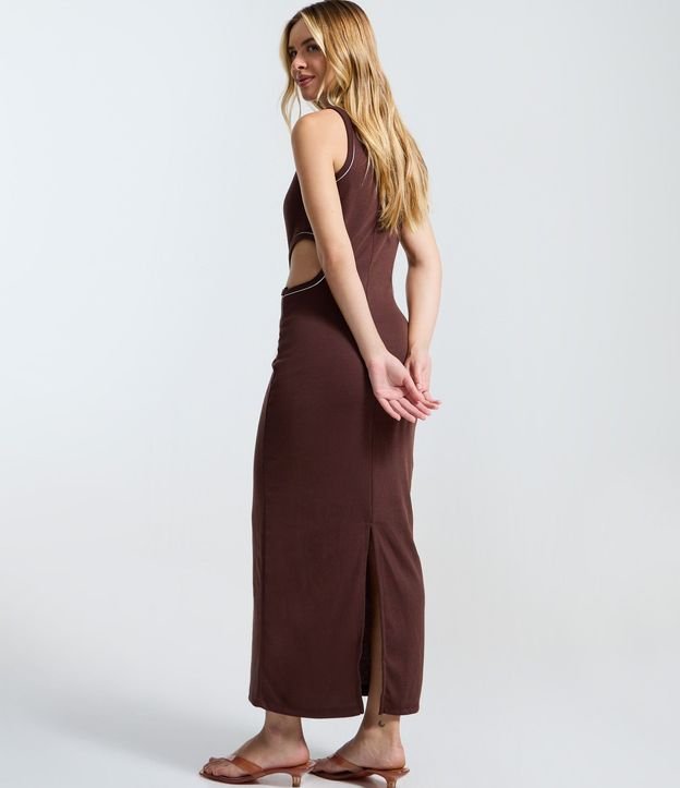Vestido New Midi en Rib con Cut Out en la Cintura y Bies Contrastante 4
