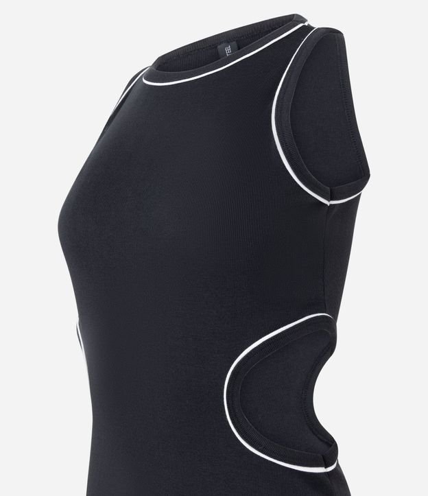 Vestido New Midi en Rib con Cut Out en la Cintura y Bies Contrastante 6