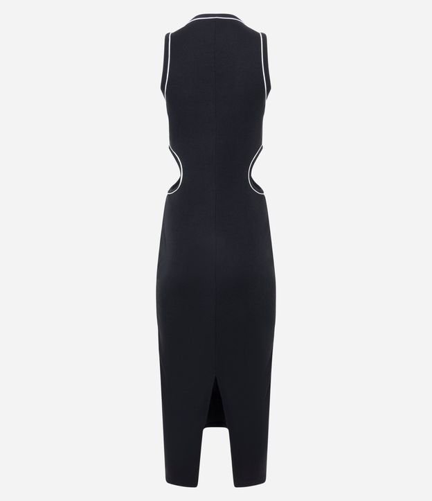 Vestido New Midi en Rib con Cut Out en la Cintura y Bies Contrastante 7