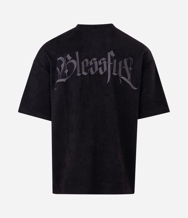 Remera Oversized en Gamuza con Bordado de Cruz Al Frente 7