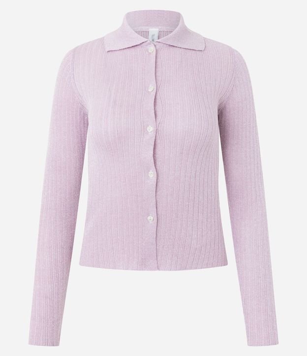 Blusa en Punto Manga Larga con Detalles Contrastantes