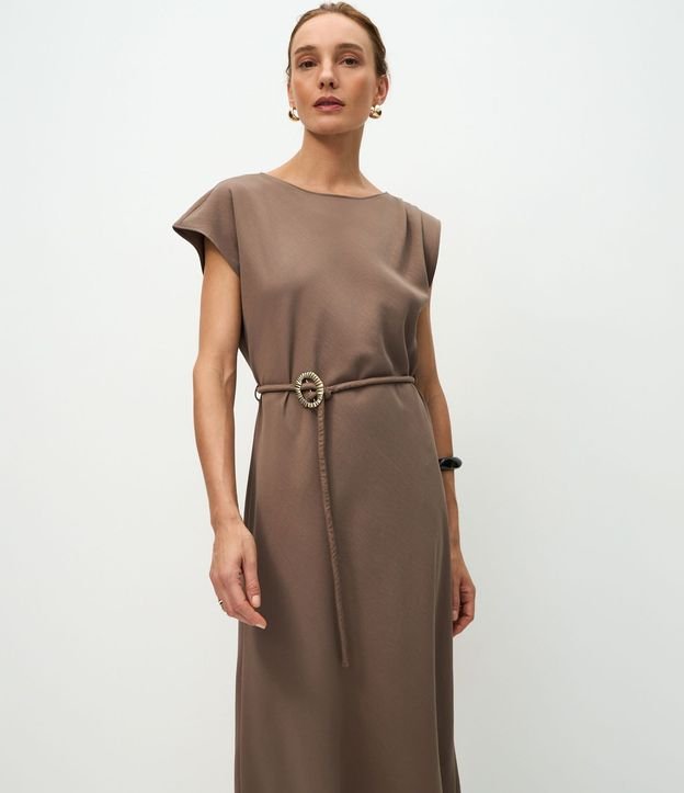 Vestido Midi Sastre con Cinturón Delicado 2