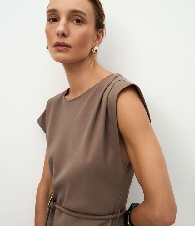 Vestido Midi Sastre con Cinturón Delicado 4
