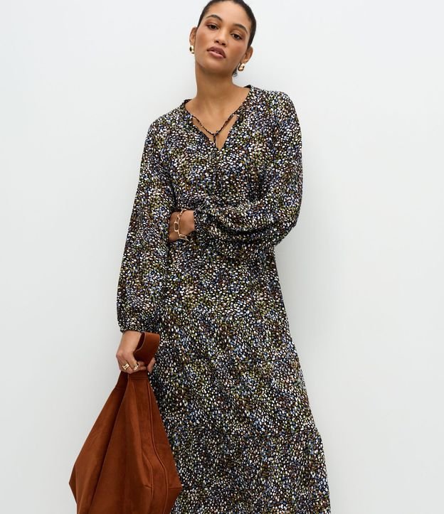 Vestido Midi em Viscose com Estampa e Cinto Fino 2