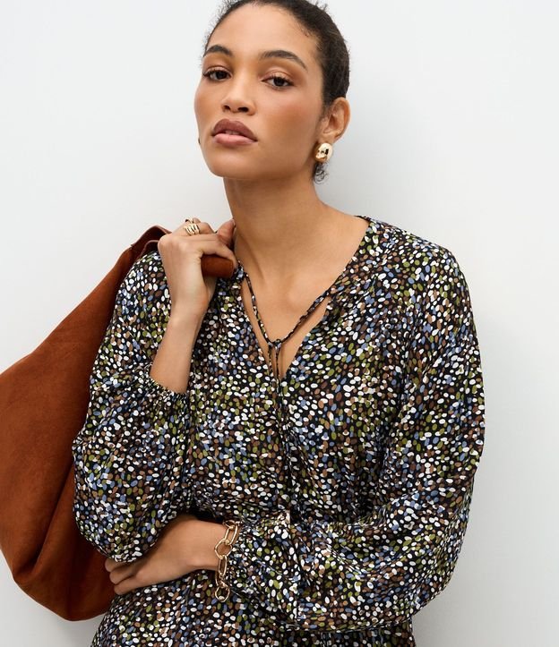 Vestido Midi em Viscose com Estampa e Cinto Fino 3