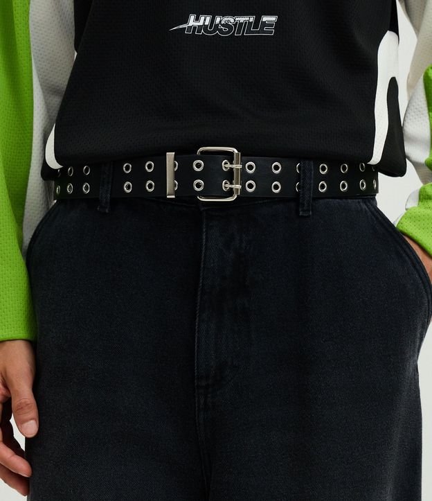 Cinturón en PU Liso con Ojale Estilo Punk 1