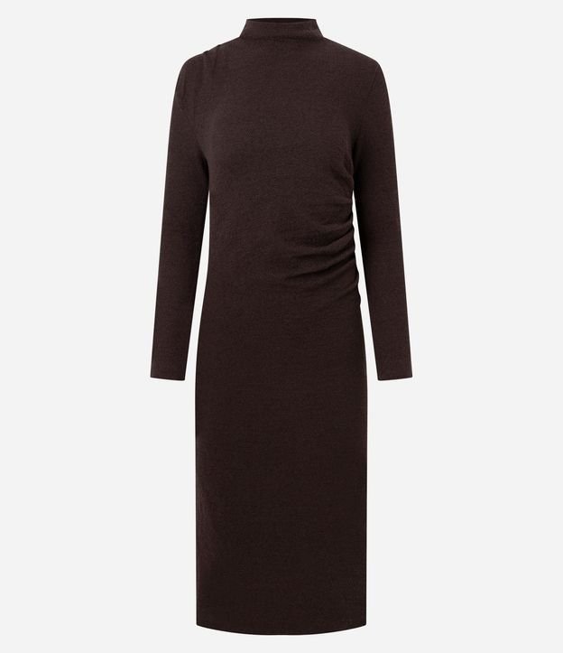 Vestido Midi en Tejido de Punto con Fruncido Lateral 8