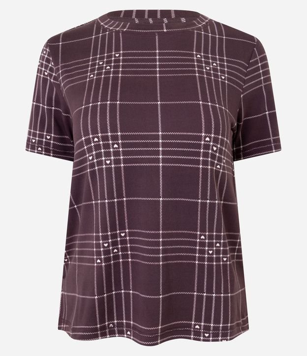 Blusa de Pijama en Peach Touch con Estampa de Cuadros 4