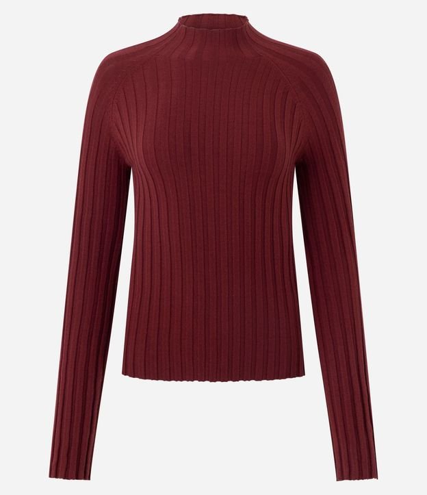 Blusa en Punto con Cuello Alto y Manga Larga 5
