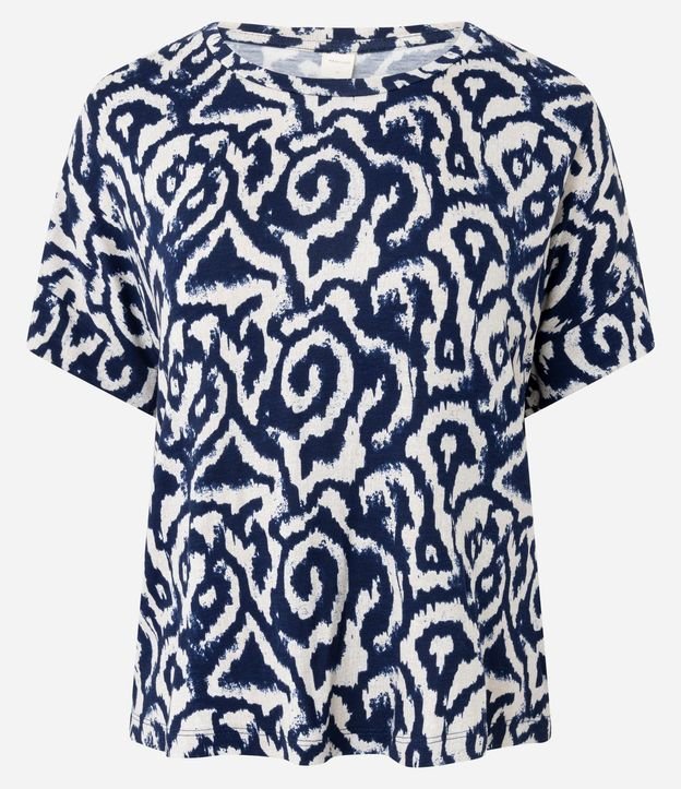 Blusa Manga corta en Viscolycra con Estampa Abstracta