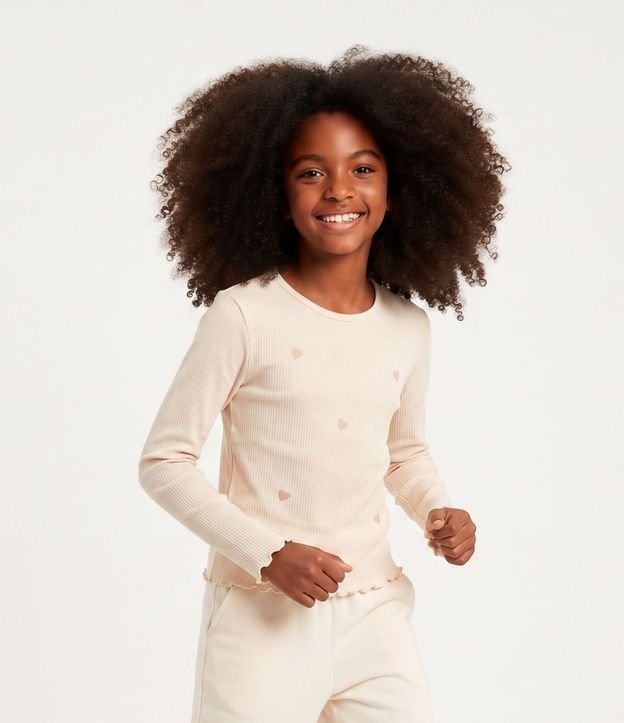 Blusa Infantil Baby Look con Corazones Puff – Talle 5 a 14 años 1