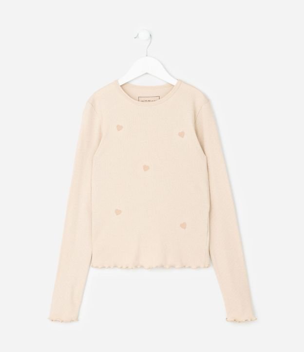 Blusa Infantil Baby Look con Corazones Puff – Talle 5 a 14 años 1