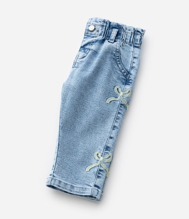 Pantalón Infantil en Jeans con Moñitas Laterales – Talle 0 a 18 Meses 8