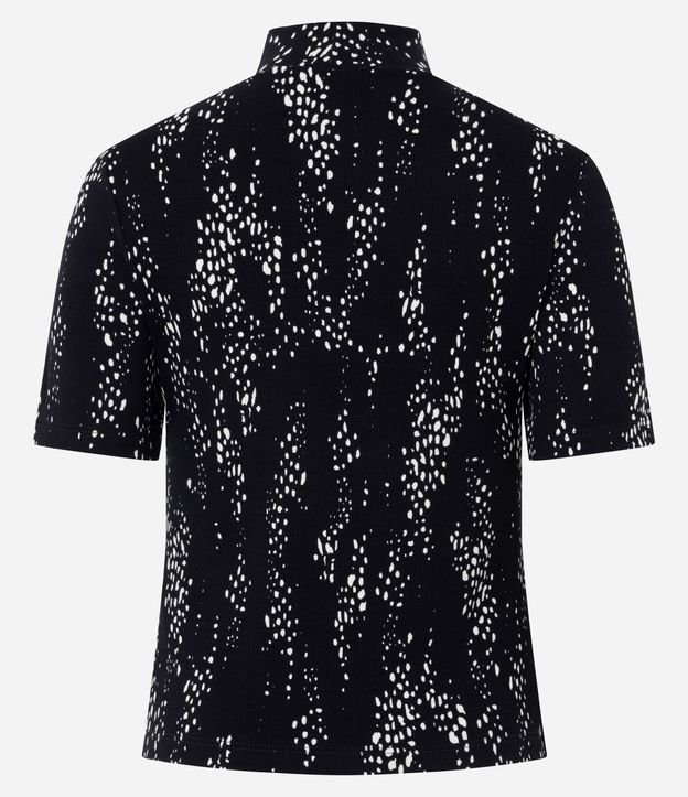 Blusa en Rib con Cuello Ajustada y Estampa Abstracta 6