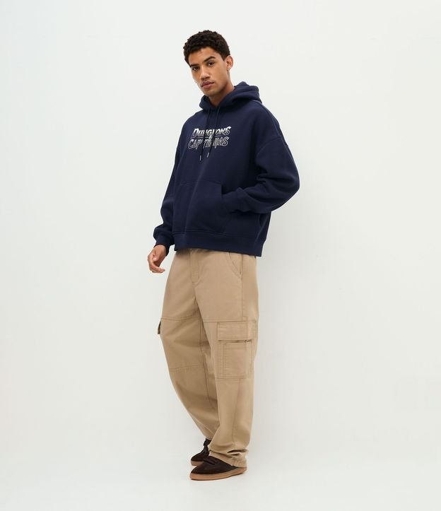 Pantalón Baggy Relaxed en Sarga Lisa