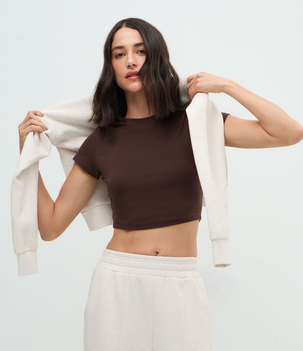 Blusa Cropped Manga Corta en Cotton 2