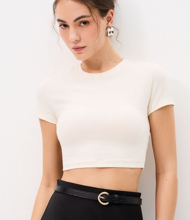 Blusa Cropped Manga Corta en Cotton 3